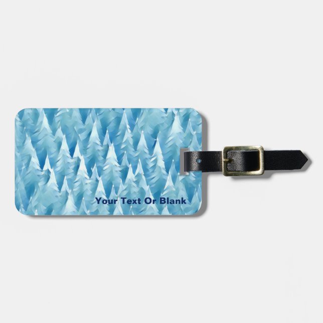 Etiqueta Para Maletas Bosque fractal azul (Frente Horizontal)