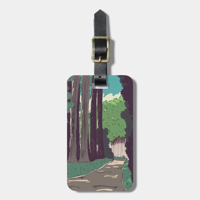 Etiqueta Para Maletas Bosque Japonés (Frente Vertical)