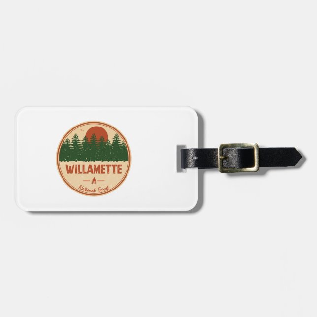 Etiqueta Para Maletas Bosque nacional Willamette (Frente Horizontal)