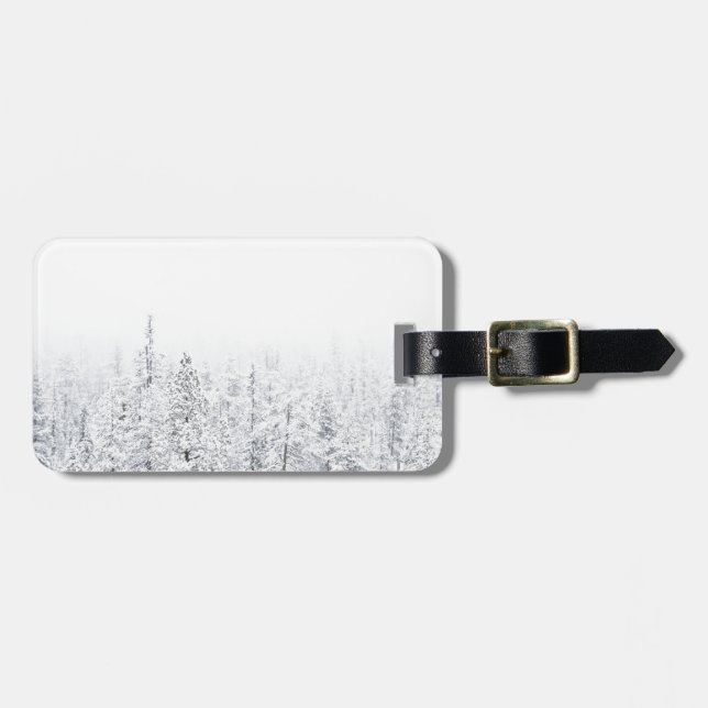 Etiqueta Para Maletas Bosque Nevado (Frente Horizontal)