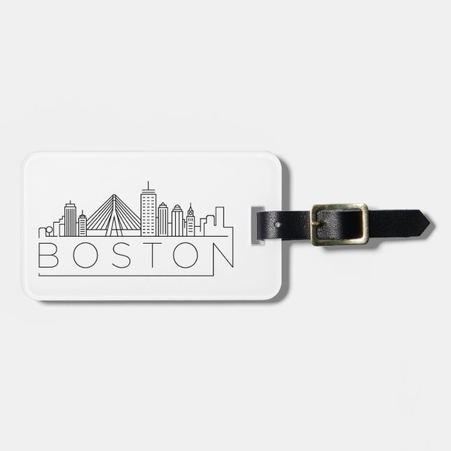 Etiqueta Para Maletas Boston Stylized horizonte (Frente Horizontal)