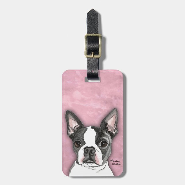 Etiqueta Para Maletas Boston Terrier (Frente Vertical)