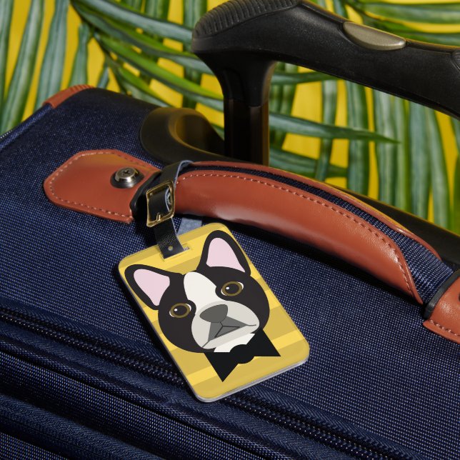 Etiqueta Para Maletas Boston Terrier (Anverso In situ 1)