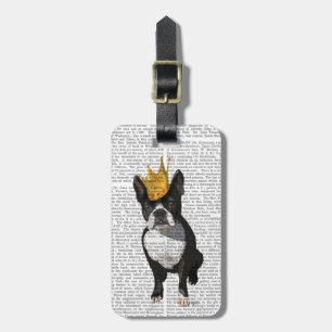 Etiqueta Para Maletas Boston Terrier Y Crown