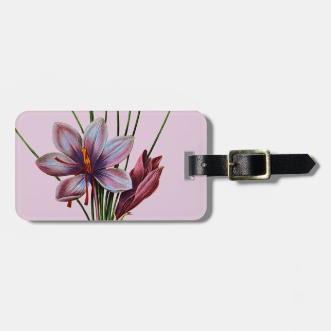 Etiqueta Para Maletas Botánica: Azafrán (Frente Horizontal)