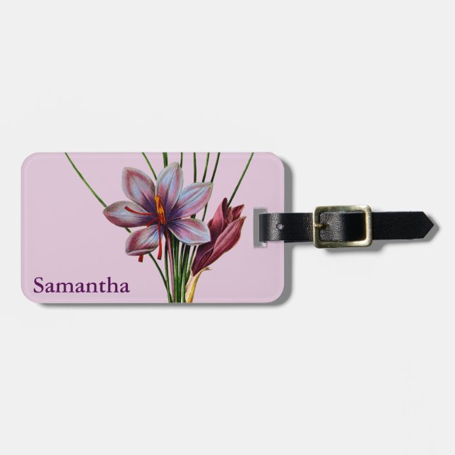 Etiqueta Para Maletas Botánica: Azafrán (Frente Horizontal)