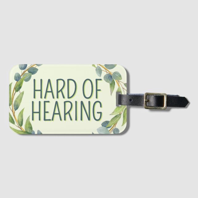 Etiqueta Para Maletas Botanical Hard of Hearing Green Deafnes (Anverso horizontal)