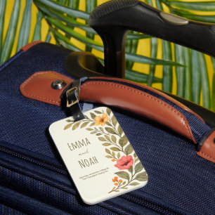 Etiqueta Para Maletas Botánico floral otoñal vibrante personalizado