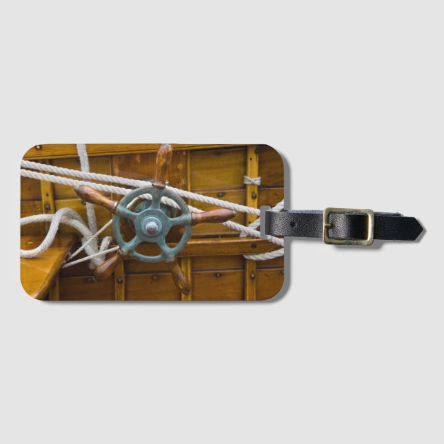 Etiqueta Para Maletas Bote de madera antigua (Anverso horizontal)