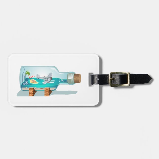 Etiqueta Para Maletas Botella de recuerdo personalizado (Frente Horizontal)