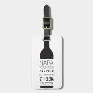Etiqueta Para Maletas Botella de vino de las ciudades de Napa Valley