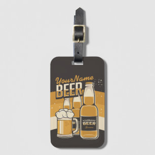 Etiqueta Para Maletas Botella personalizada de cerveza Sudsy Mug Breve B