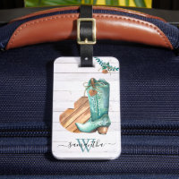 Botín Vaquero Occidental Monograma Boho Madera