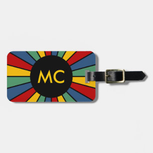 Etiqueta Para Maletas BOTÓN DE RAYOS I + su foto, texto, monograma