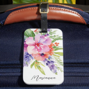 Etiqueta Para Maletas Bouquet acuarela