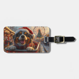 Etiqueta Para Maletas Bouviers des Flandres Dog Roller Coaster Navidades