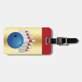 Etiqueta Para Maletas Bowling -- Ball and Pins personalize name/address