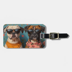 Etiqueta Para Maletas Boxer con El día de San Valentín de Rosas del cora