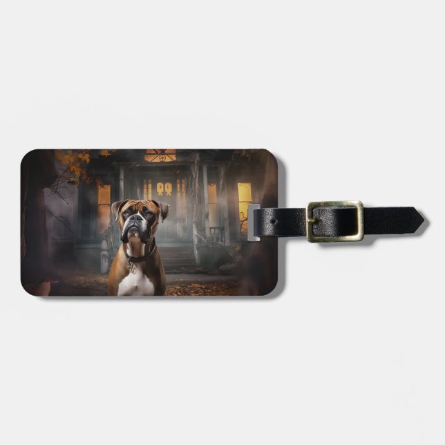 Etiqueta Para Maletas Boxer Halloween Scary (Frente Horizontal)