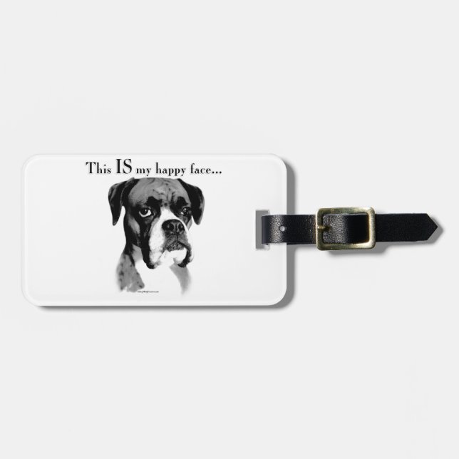 Etiqueta Para Maletas Boxer Happy Face (Frente Horizontal)