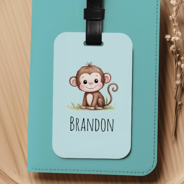 Etiqueta Para Maletas Boys Cute Monkey Kids (Subido por el creador)