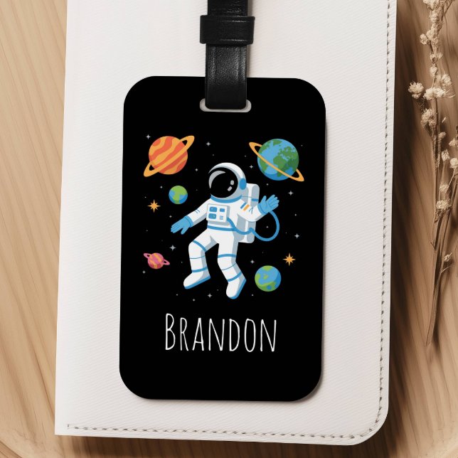 Etiqueta Para Maletas Boys Cute Space Astronaut Kids (Subido por el creador)