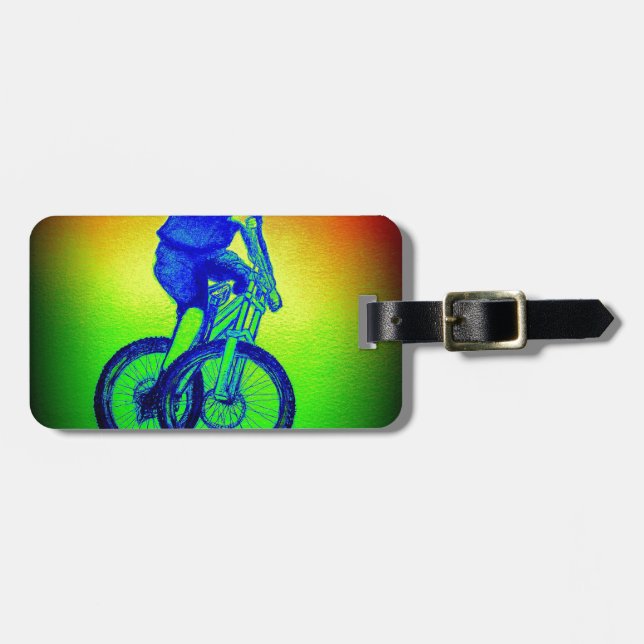 Etiqueta Para Maletas Boys mountain bike T Shirt presenta MTB (Frente Horizontal)