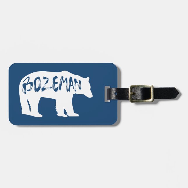 Etiqueta Para Maletas Bozeman Montana Bear (Frente Horizontal)