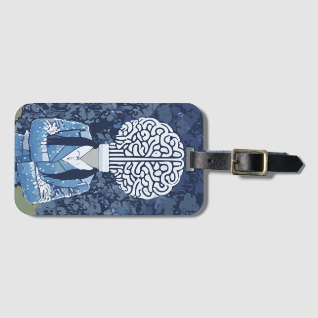 Etiqueta Para Maletas Brainy Person (Anverso horizontal)