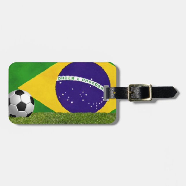 Etiqueta Para Maletas Brasilen@o Futbol - fútbol (Frente Horizontal)