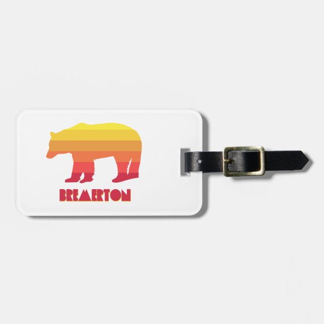 Etiqueta Para Maletas Bremerton Washington Rainbow Bear (Frente Horizontal)