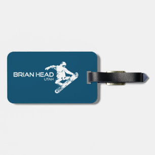 Etiqueta Para Maletas Brian Head Resort Utah Snowboarder