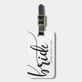 Etiqueta Para Maletas Bride Script Elegante Nombres Minimalistas Etiquet