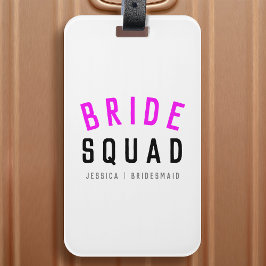 Etiqueta Para Maletas Bride Squad | Bachelorritas de color rosa caliente
