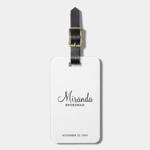 Etiqueta Para Maletas Bridesmaid personalizada de escritura moderna