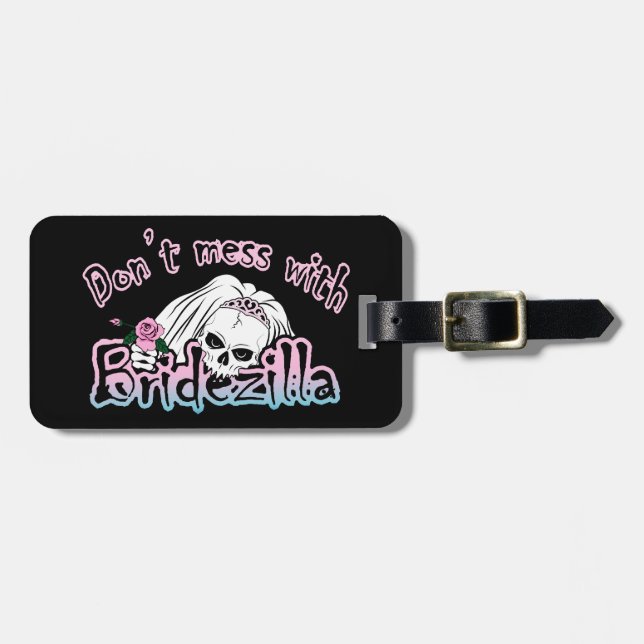 Etiqueta Para Maletas Bridezilla Skull (Frente Horizontal)