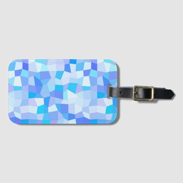 Etiqueta Para Maletas Bright Blues Mosaic (Anverso horizontal)