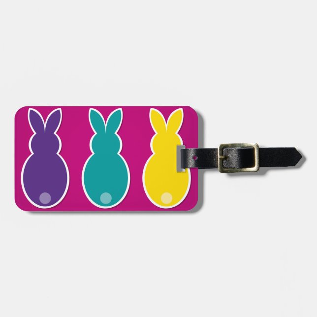Etiqueta Para Maletas Bright Easter Bunny Silhouette (Frente Horizontal)