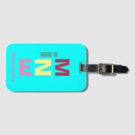 Etiqueta Para Maletas Brillante Aqua Blue multicolor Boho