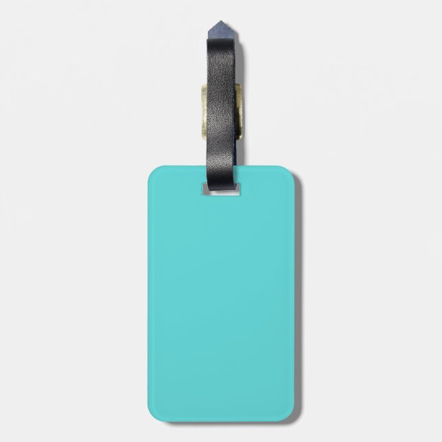 Etiqueta Para Maletas Brillante Verde azulada personalizada (Atrás Vertical)