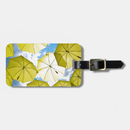 Etiqueta Para Maletas Brillantes paraguas amarillos