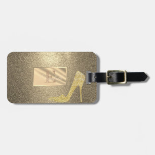 Etiqueta Para Maletas Brillo Cool, Tacón Alto, Personalizado con Monogra