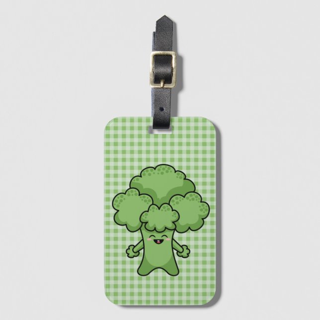 Etiqueta Para Maletas Broccoli verde divertido (Anverso vertical)