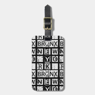 Etiqueta Para Maletas Bronx Nueva York  Tipografía gruesa