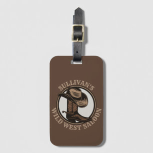 Etiqueta Para Maletas Brotes de Cowboy West Saloon personalizados