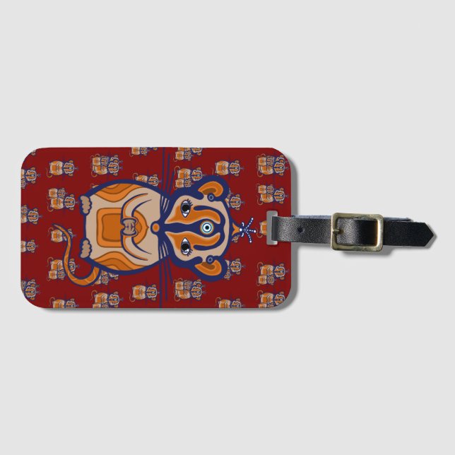 Etiqueta Para Maletas Brown Mouse pattern Curtain (Anverso horizontal)