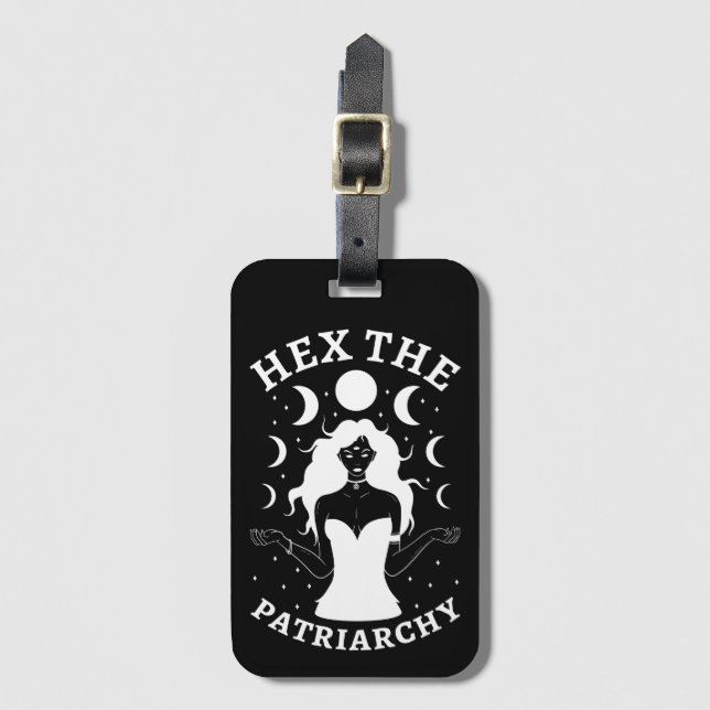 Etiqueta Para Maletas Bruja feminista - Hex El Patriarcado II (Anverso vertical)