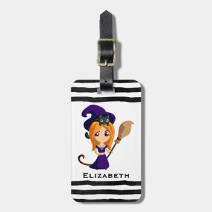 Etiqueta Para Maletas Bruja suave en Halloween Gorra morado