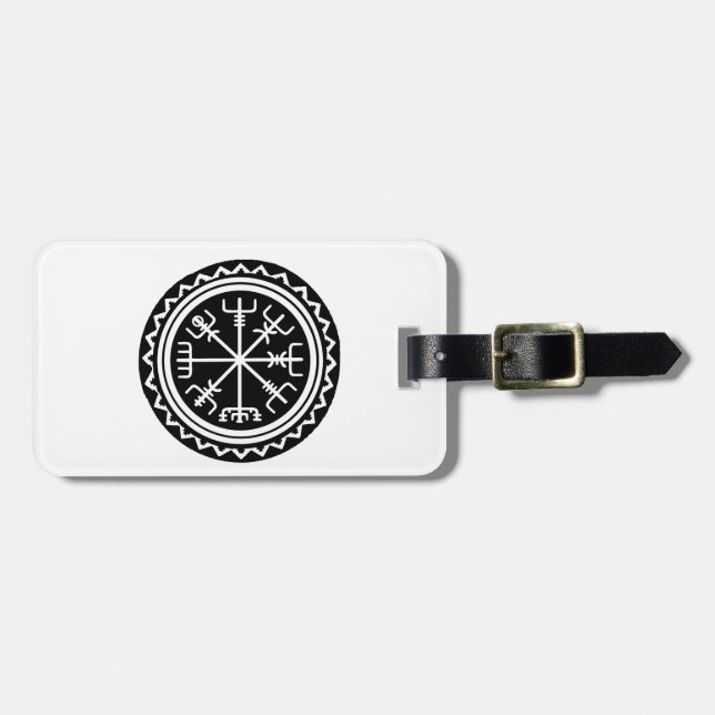 Etiqueta Para Maletas Brújula Vikinga Vegvisir (Frente Horizontal)
