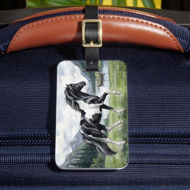 Etiqueta Para Maletas Brunskjottur Black pinto Icelandic (Anverso In situ 2)